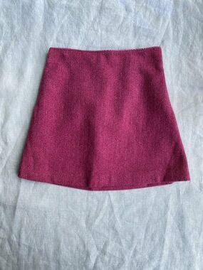 Hanna Andersson 90 berry pink herringbone wool blend skirt